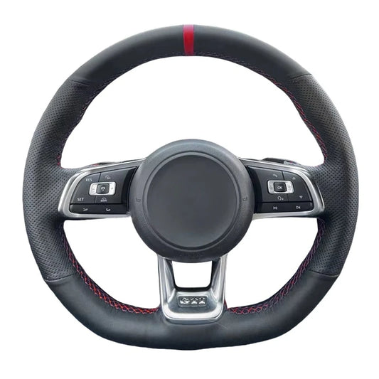 Leather Steering Wheel Cover For VW Golf MK7, 7.5, Scirocco