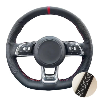 Leather Steering Wheel Cover For VW Golf MK7, 7.5, Scirocco (1)