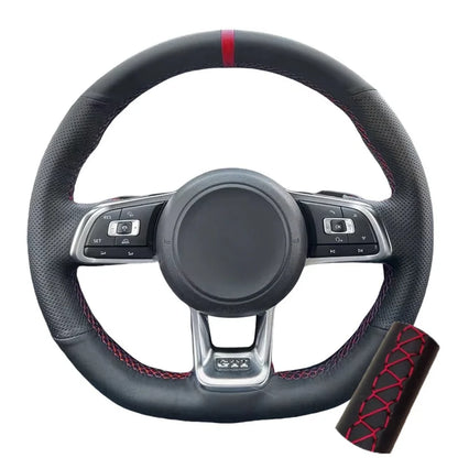 Leather Steering Wheel Cover For VW Golf MK7, 7.5, Scirocco (2)