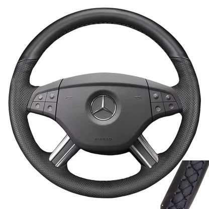 Leather Steering Wheel Cover Leather For Mercedes Benz W164 M-Class ML350 ML500 X164 GL-Class GL4 (1)