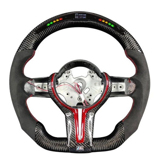 BMW M4 Style LED Carbon Fiber Steering Wheel