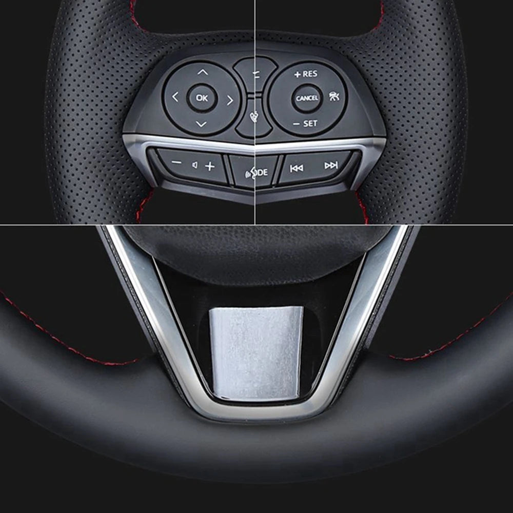 Black Leather Steering Wheel Cover For BMW 530 523 523li 525 520li 535 545i E60