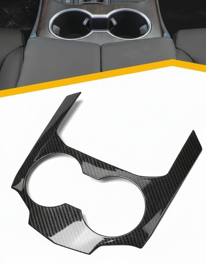 Carbon Fiber Central Cup Panel Cover Trim For Toyota Land Cruiser 300 LC300 2022-2024