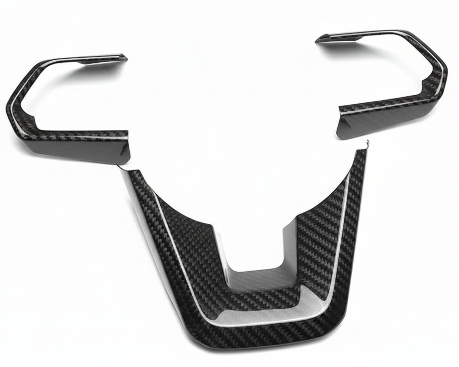 Carbon Fiber Steering Wheel Trim For Toyota Land Cruiser 300 LC300 2022-2024