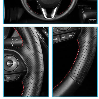 Black Leather Steering Wheel Cover For BMW 530 523 523li 525 520li 535 545i E60
