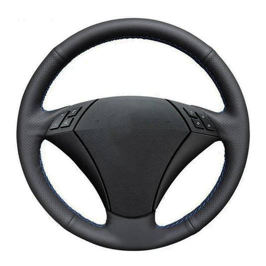 Black Leather Steering Wheel Cover For BMW 530 523 523li 525 520li 535 545i E60