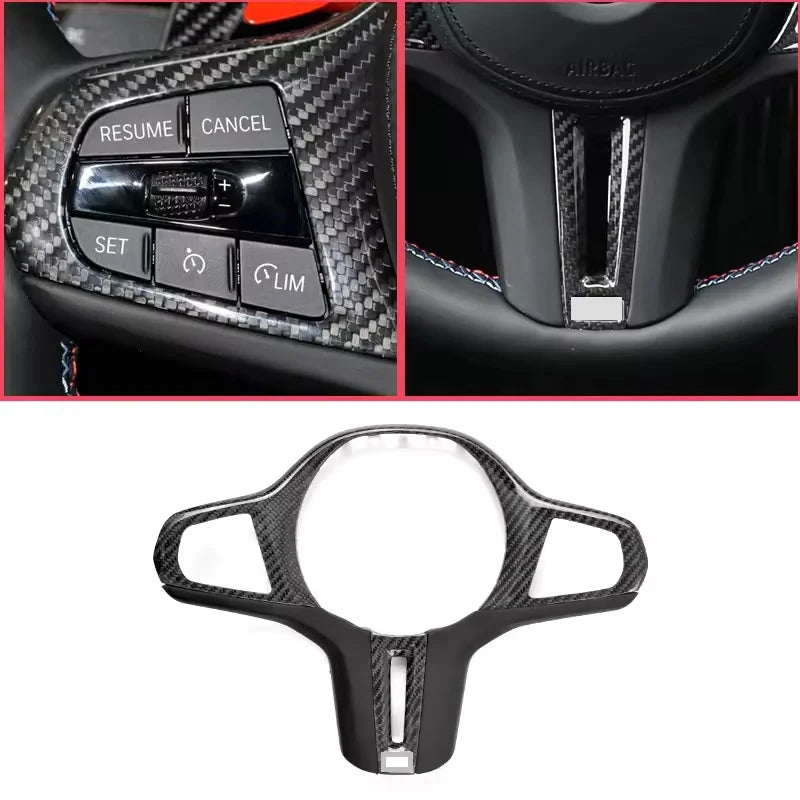 Carbon Fiber Steering Wheel Trim For BMW G-Series