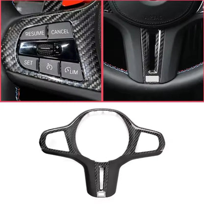 Carbon Fiber Steering Wheel Trim For BMW G-Series
