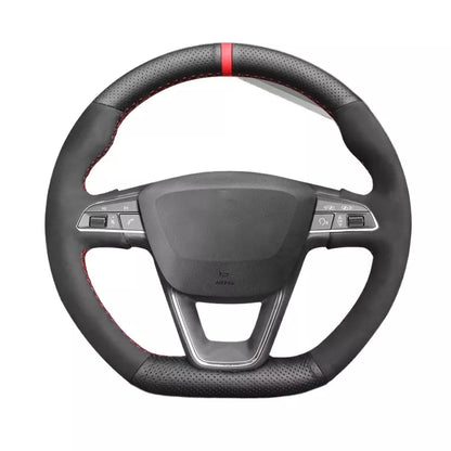 Carbon Fiber Steering Wheel Cover For Seat Leon 5F Mk3 2013-2019 Ibiza 6J Tarraco Arona Leon ST Cupra Ateca