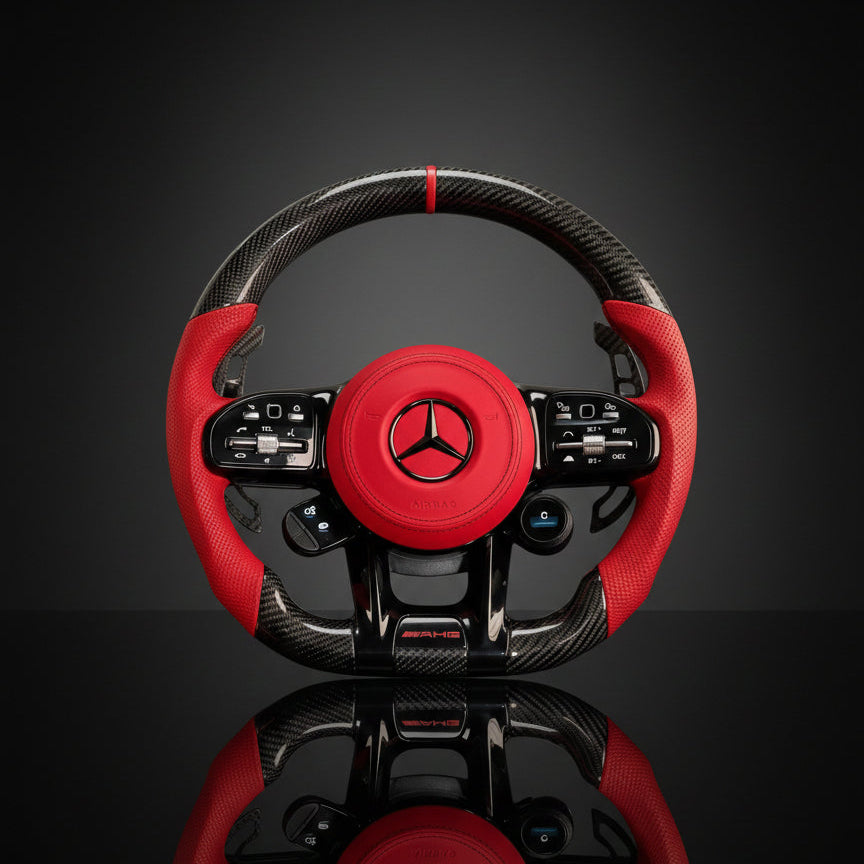 Carbon Fiber Steering Wheel For Mercedes A/C/CLA/G/S/GLC/GLE/AMG GT Class (2018-2025)