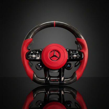 Carbon Fiber Steering Wheel For Mercedes A/C/CLA/G/S/GLC/GLE/AMG GT Class (2018-2025)