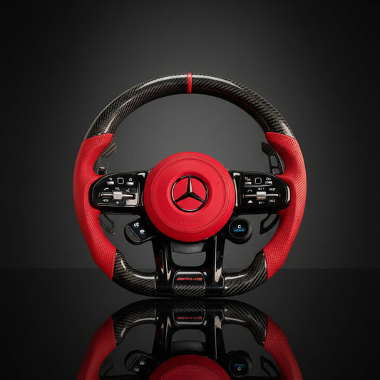 Carbon Fiber Steering Wheel For Mercedes A/C/CLA/G/S/GLC/GLE/AMG GT Class (2018-2025)