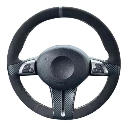  Suede Steering Wheel Cover For BMW: Z4 E85 (Roadster) 2003-2008, E86 (Coupe) 2005-2008