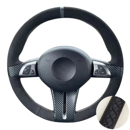  Suede Steering Wheel Cover For BMW: Z4 E85 (Roadster) 2003-2008, E86 (Coupe) 2005-2008 (2)